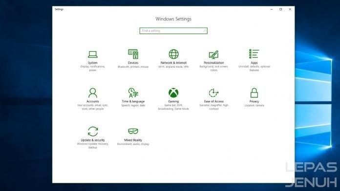 Windows 10 Update: Tab Gaming pada menu settings.