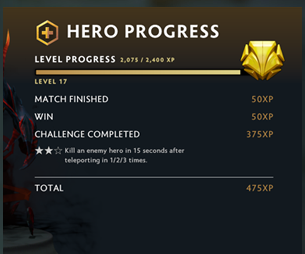 Hero Progress & Badge
